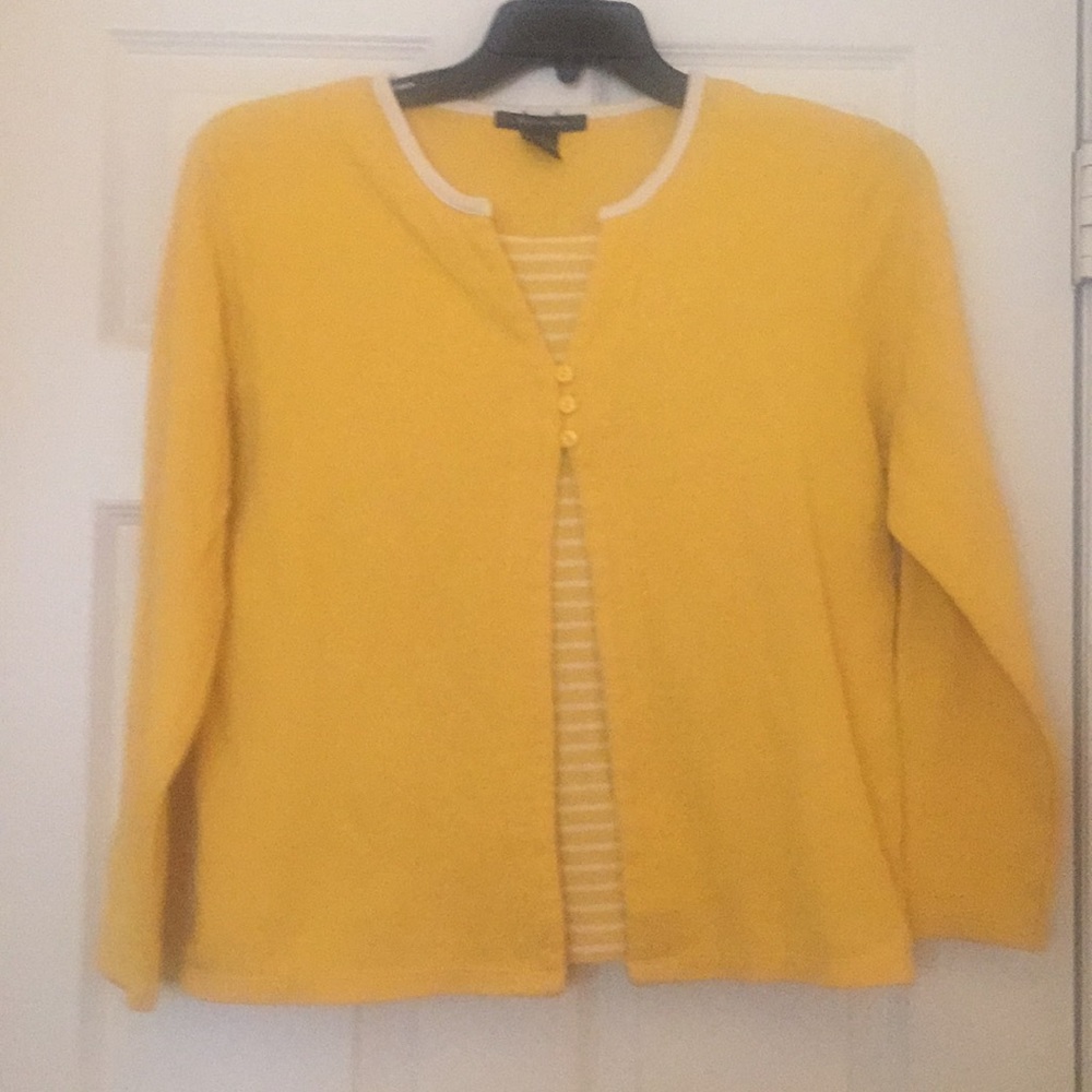 SMOKE FREE HOUSE  L  yellow w/white stripes top